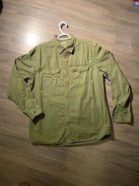 OLD NAVY Work Shirt, NEW!, 100% Heavy Cotton, Olive Green, Pockets, L